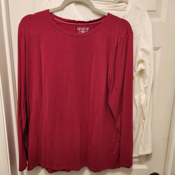 Chico's Touch Of Cool Five Tops 2 Silvery Gray 1 Black 1 Pink 1 Off White - Picture 5 of 8